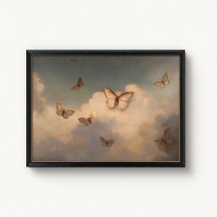 Affiche Ciel Papillon Doré Antique
