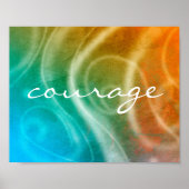 affiche citation courage sur tableau abstrait colo (Devant)