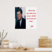 Affiche citation JFK & Ne demandez pas (Cuisine)