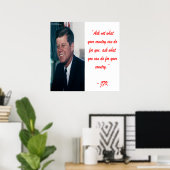 Affiche citation JFK & Ne demandez pas (Bureau à domicile)