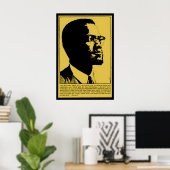 Affiche citation Malcolm X Arrêter l'oppression et (Bureau à domicile)