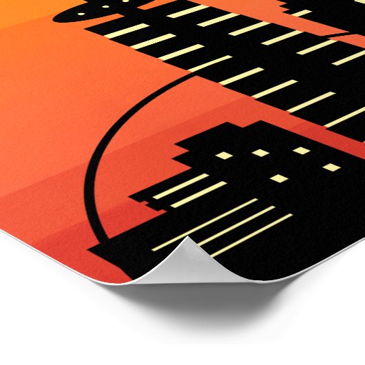 Affiche Cityscape Eclipse 2024 (Coin)