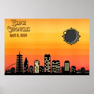 Affiche Cityscape Eclipse 2024