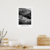 Affiche classique d'Amalfi noir et blanc (Cuisine)