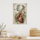 Affiche Cœur Anatomique Esprit, Anatomie Botanique (Cuisine)