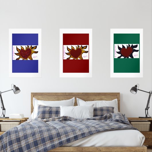 Affiche Cœurs en Feu (Chambre à coucher)