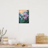 Affiche Colibri d'Orchidée de Forêt de Nuages 12x1 (Cuisine)