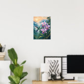 Affiche Colibri d'Orchidée de Forêt de Nuages 12x1 (Bureau à domicile)