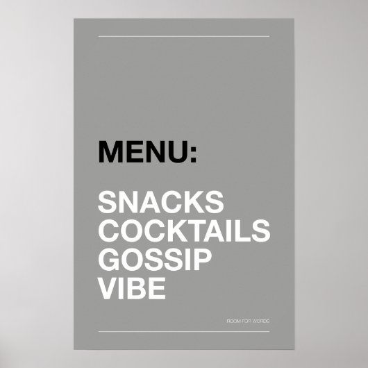 AFFICHE : COLLATIONS – Affiche de cuisine drôle (Devant)