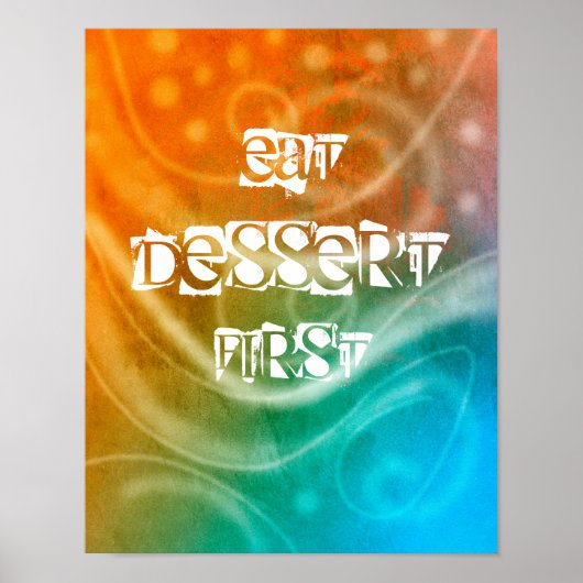affiche colorée art abstrait manger dessert premie (Devant)