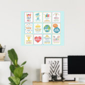 Affiche colorée de 12 Pesukim (Bureau à domicile)