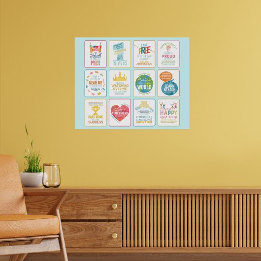 Affiche colorée de 12 Pesukim (Salon 2)