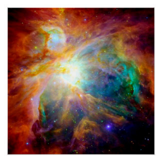 Affiche colorée de la nébuleuse d'Orion