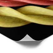 affiche colorée de pâtes italiennes fusilli (Coin)