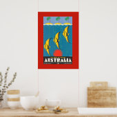 Affiche colorée de voyage de poissons australiens (Cuisine)