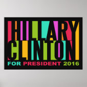 Affiche colorée d'Hillary Clinton 2016 (Devant)