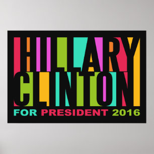 Affiche colorée d'Hillary Clinton 2016