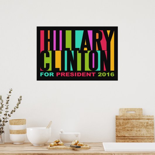 Affiche colorée d'Hillary Clinton 2016 (Cuisine)