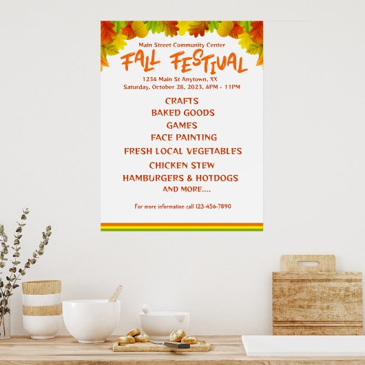 Affiche colorée du FESTIVAL FAall (Cuisine)