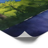 Affiche colorée du paysage aquarelle murale (Coin)