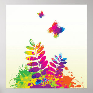 Affiche colorée du printemps