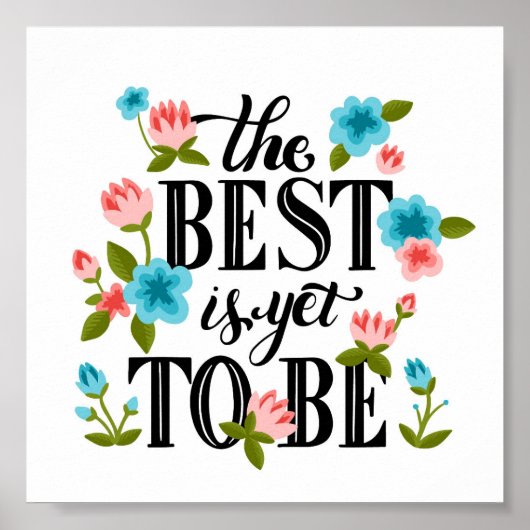 Affiche colorée Floral Inspirational (Devant)