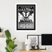 Affiche Columbia Bicycles 1886 Publicité (Bureau à domicile)