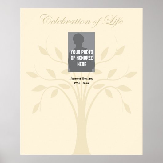 Affiche commémorative de célébration de la vie (Devant)