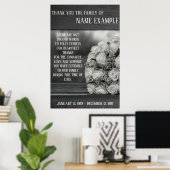 Affiche commémorative Un bouquet de roses blanches (Bureau à domicile)