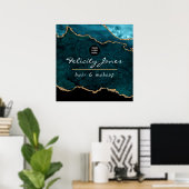 Affiche commerciale en agate sarcelle - turquoise (Bureau à domicile)