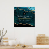 Affiche commerciale en agate sarcelle - turquoise (Cuisine)