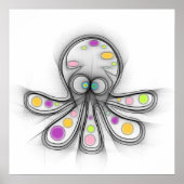 Affiche confuse de pieuvre mignonne (Devant)