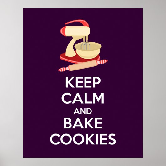 Affiche Conserver le calme et cuire des biscuits I (Devant)