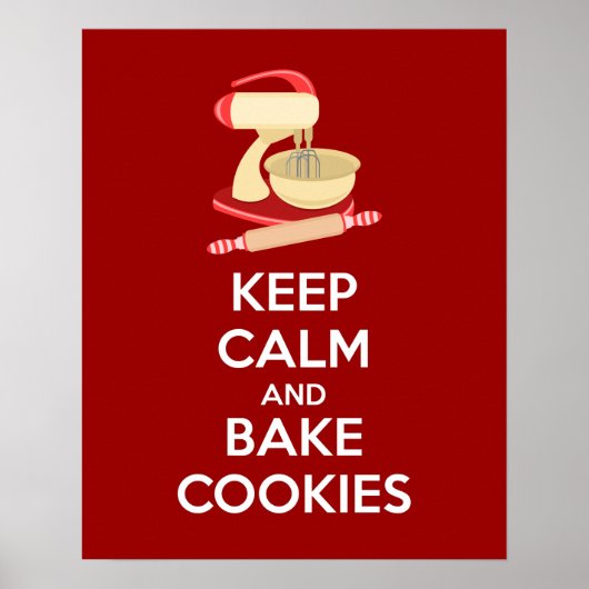 Affiche Conserver le calme et cuire des biscuits I (Devant)
