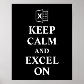 Affiche Conserver le calme et Excel sur la comptab (Devant)