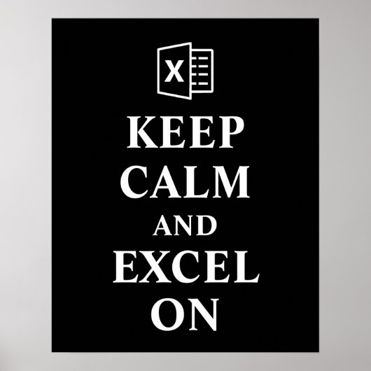 Affiche Conserver le calme et Excel sur la comptab (Devant)