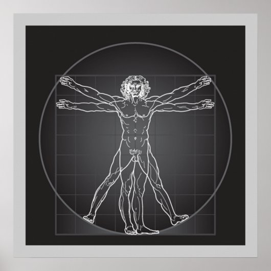 affiche contemporaine de l'homme vitruvien DE 14.9 (Devant)