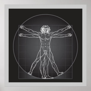 affiche contempory d'homme vitruvian de 14,95