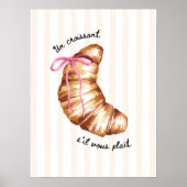 Affiche Coquette Rose Un Croissant S'il Vous Plaît (Devant)