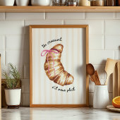 Affiche Coquette Rose Un Croissant S'il Vous Plaît