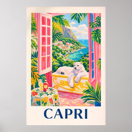 Affiche Côtière de Capri, Voyage sur la Riviera It (Devant)