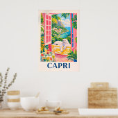 Affiche Côtière de Capri, Voyage sur la Riviera It (Cuisine)