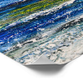 Affiche - Coucher de soleil et vagues marines (Coin)