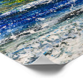 Affiche - Coucher de soleil et vagues marines (Coin)