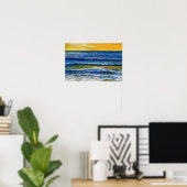 Affiche - Coucher de soleil et vagues marines (Bureau à domicile)