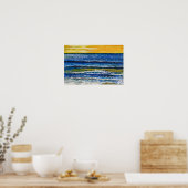 Affiche - Coucher de soleil et vagues marines (Cuisine)