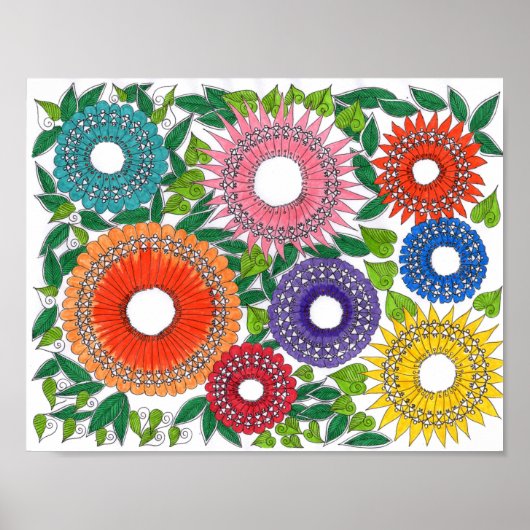 affiche couleur art warli (Devant)