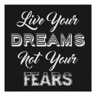 Affiche couleur personnalisée Live Your Dreams