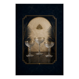 Affiche Coupe Trio Art Déco Décoration de bar