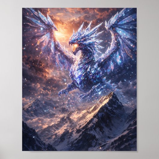 Affiche Crystal Dragon au-dessus des montagnes (Devant)